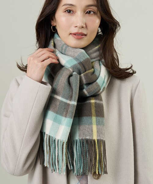 ⭐️未使用タグ付きJ.PRESS 大判100%カシミヤ チェック柄マフラーフリンジ 人気定番・冬のマストアイテム】カシミヤ チェック マフラー｜ジェイ
