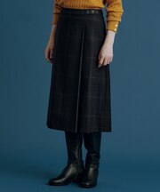 【WEB限定カラーあり】T/W ミルドチェック＆千鳥 Aライン スカート