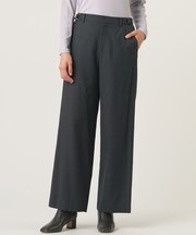T/W ミルドチェック&千鳥 セミ ワイド パンツ