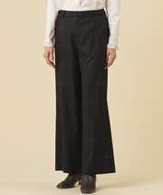 T/W ミルドチェック&千鳥 セミ ワイド パンツ