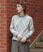 【一枚で着映え】WOOLY STRETCH PLAID チェック ニット