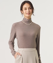 【レイヤードスタイルに・WEB限定カラーあり】カシミヤシルク シアーリブ タートル カットソー