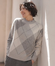 【一枚で着映え】AIRY WOOL ARGYLE クルーネック ニット