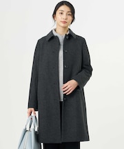 【シーンレスに活躍・人気定番素材】ショートビーバー ロング丈 ステンカラー コート