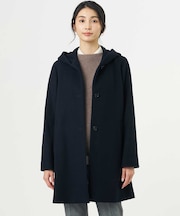 【人気定番素材】ショートビーバー ロング丈 フーデッド コート