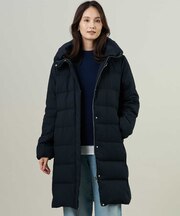【シーンレスに活躍・2way】ハウンドトゥース ロング丈 ダウン コート