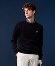 【MEN】【ウォッシャブル】ストレッチ カラーニット