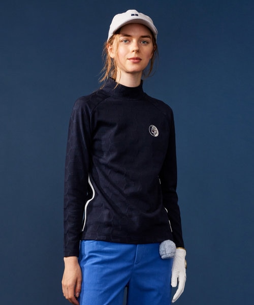 WOMEN】クラブジャガード柄 モックネックシャツ｜ニジュウサンクゴルフ