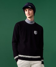 裏地付きニットで温か【MEN】【蓄熱】ウールブレンド裏付 ニット