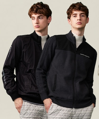 【MEN】リバーシブル ニットブルゾン 1着で2つコーデが楽しめる 柔らかい肌触り