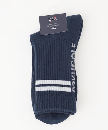 【MEN】ロゴライン 18センチ丈ソックス