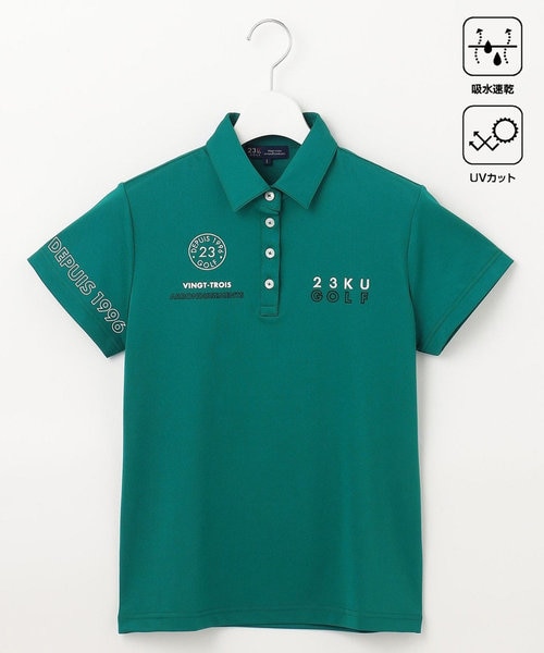 新品23区ゴルフ Mサイズ ロゴグラフィック ベアカノコ 半袖ポロシャツ 23区GOLF｜【MEN】グラフィックロゴ 半袖ポロシャツ | Rakuten