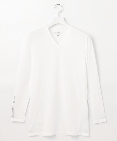 【MEN】【吸水速乾・UVケア】30デニール 無地Vネックインナーシャツ