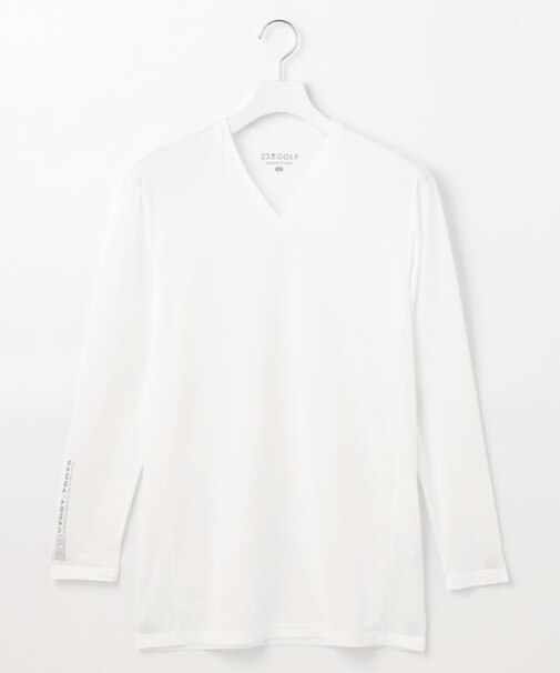 【MEN】【吸水速乾・UVケア】30デニール 無地Vネックインナーシャツ