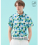 【MEN】【UVカット】草花柄プリントポロシャツ