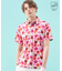 【MEN】【UVカット】草花柄プリントポロシャツ