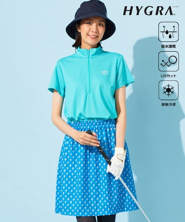【WOMEN】【接触冷感・UVケア・吸水速乾】アイス柄 切替ワンピース