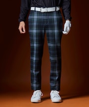 【MEN】【ストレッチ】チェック柄プリント パンツ