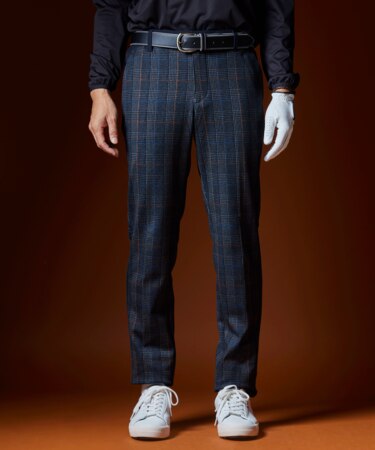 【MEN】【ストレッチ】チェック柄プリント パンツ