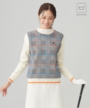 【WOMEN】チェックジャガード クルーネック ニット