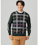 【MEN】チェックジャガード　クルーネック  ニット