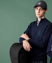 【MEN】【ウォッシャブル】ハーフジップニットプルオーバー