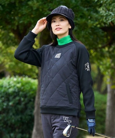 【WOMEN】中綿キルトプルオーバー 着脱楽ちん 便利なポケット付 1枚で決まる