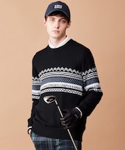 【MEN】【ウォッシャブル】フェアアイル柄ニット