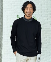 【MEN/EC限定】【吸水速乾/UVケア】リブ襟 モックネックシャツ