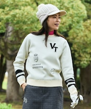 【WOMEN】【ウォッシャブル】グラフィックダブルジャガードニット