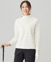 【WOMEN】フェイクファーロゴモックネック