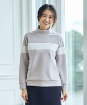 【WOMEN/EC限定】レース柄 モックネック トレーナー