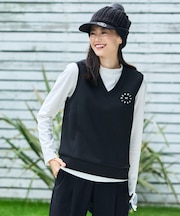 【WOMEN/EC限定】ワンポイント ジャージー ベスト ロングシーズン使える 温度調節に最適