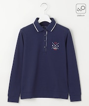 【WOMEN】【UVカット】ハニカムカノコ長袖ポロシャツ