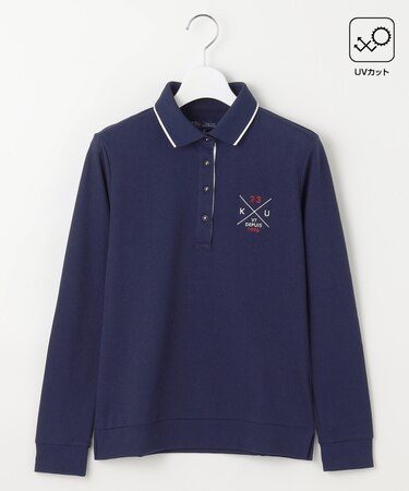 【WOMEN】【UVカット】ハニカムカノコ長袖ポロシャツ