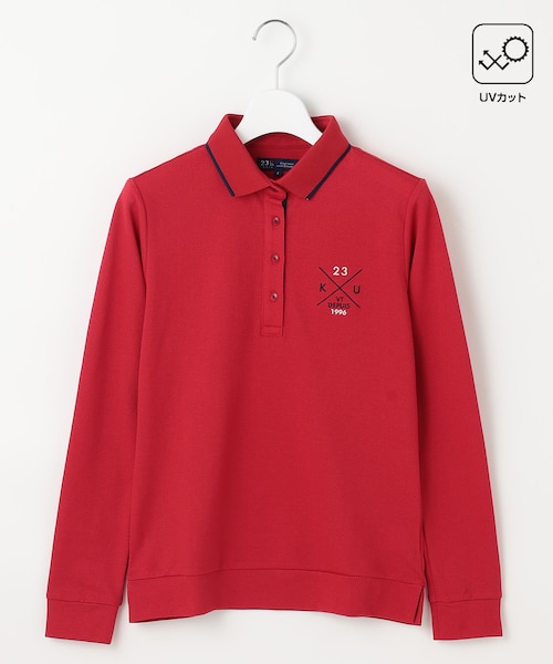 【WOMEN】【UVカット】ハニカムカノコ長袖ポロシャツ WOMEN】【UVカット】ハニカムカノコ長袖ポロシャツ｜ニジュウ