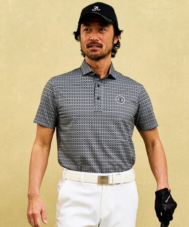 【MEN】モノグラム柄 半袖ポロシャツ