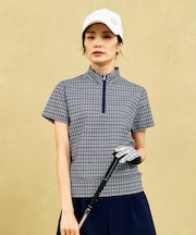 【WOMEN】モノグラム柄 ハーフジップカットソー