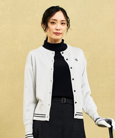 【WOMEN】【UVケア】 シーズン問わず着用可能 な ラメニットカーディガン タウンにも最適