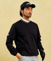 【MEN】【撥水/防風/ストレッチ】シワになりにくい大きめポケット付きエアリージャージープルオーバー