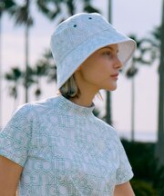 【WOMEN】無地×総柄2WAYリバーシブルバケットハット