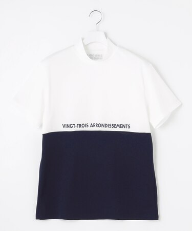 【MEN】【吸水速乾/UVカット】ストレッチ性抜群！ドライタッチで肌馴染みも◎カラーブロック モックネックシャツ