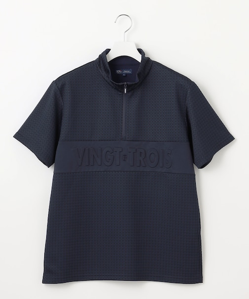 【MEN】着脱しやすいバンプジャージー　ハーフジップカットソー