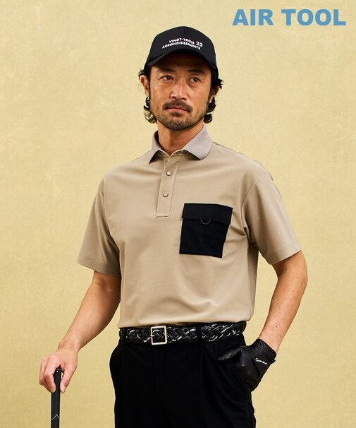 【MEN】機能に優れた新素材「AIR TOOL」ポケットポロシャツ