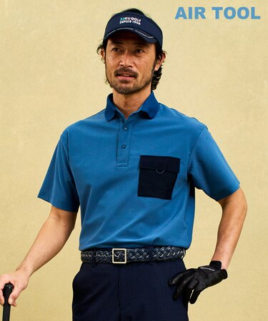【MEN】機能に優れた新素材「AIR TOOL」ポケットポロシャツ