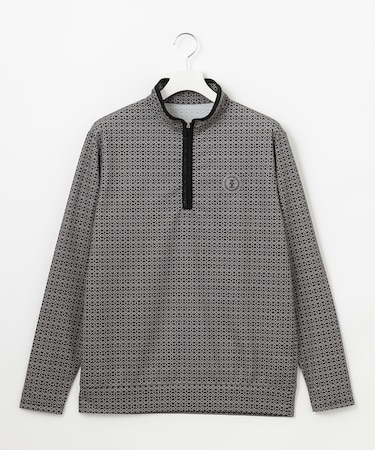 【MEN】サンベールメッシュ モノグラムハーフジップ UVカット 紫外線対策 吸水速乾