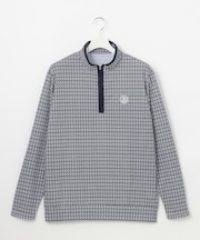 【MEN】サンベールメッシュ モノグラムハーフジップ