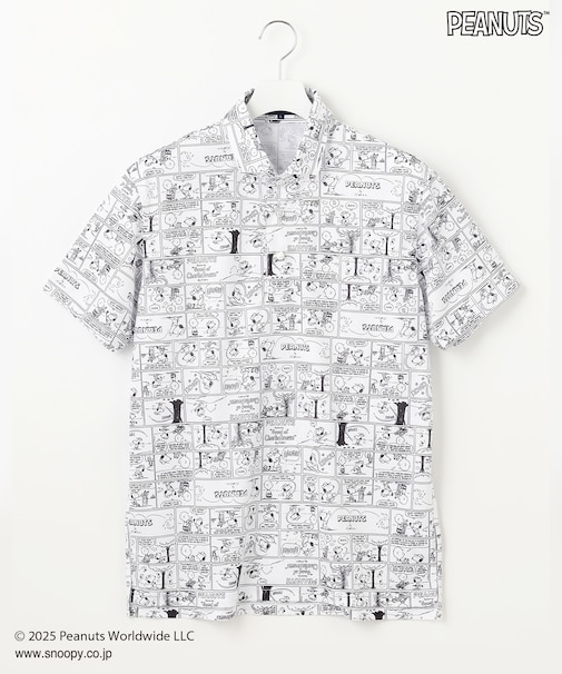 【MEN】『PEANUTS』コラボ　アメコミ柄ポロシャツ