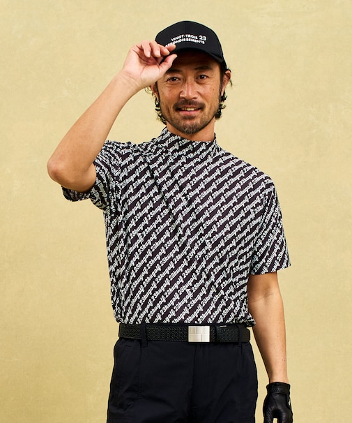 【MEN】レジメロゴストレッチモックネック