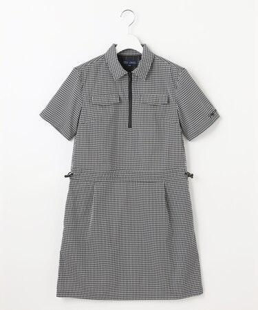 【WOMEN】ギンガムチェックストレッチワンピース